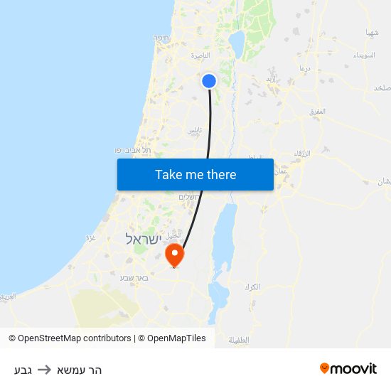 גבע to הר עמשא map