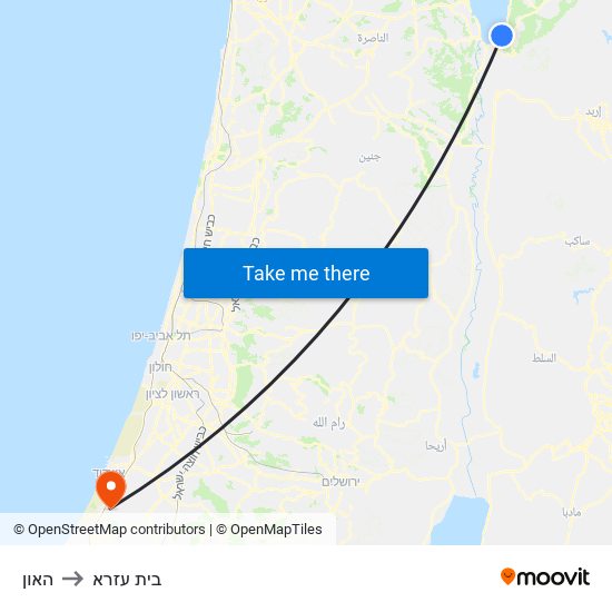 האון to בית עזרא map