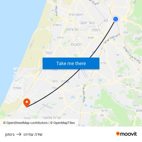 גינתון to שדה עוזיהו map