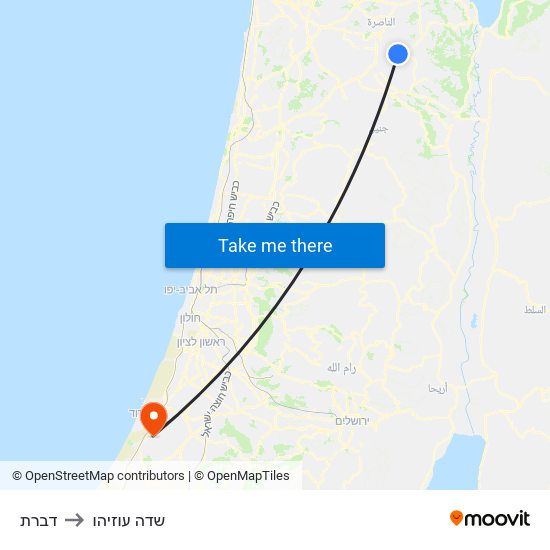 דברת to שדה עוזיהו map