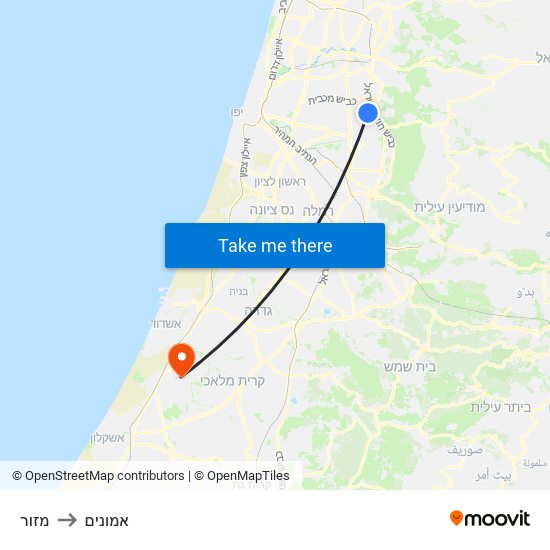 מזור to אמונים map