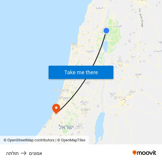 חולתה to אמונים map