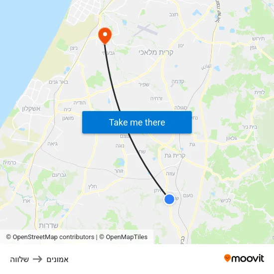 שלווה to אמונים map