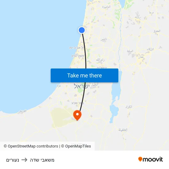 נעורים to משאבי שדה map