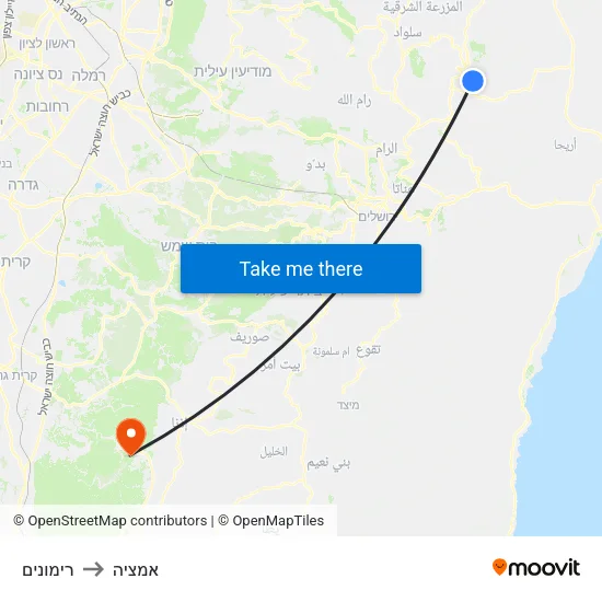 רימונים to אמציה map