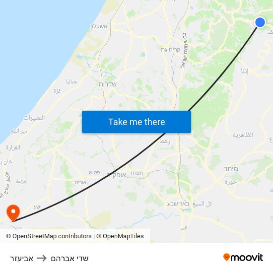 אביעזר to שדי אברהם map