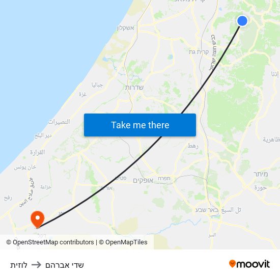 לוזית to שדי אברהם map