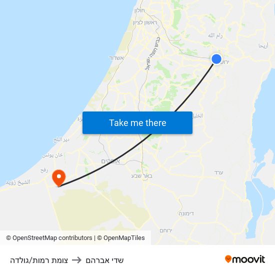 צומת רמות/גולדה to שדי אברהם map