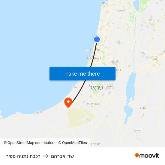 רכבת נתניה-ספיר to שדי אברהם map