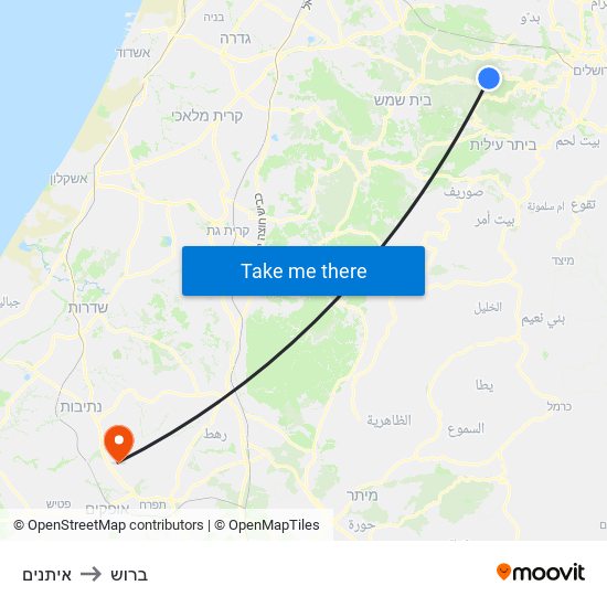 איתנים to ברוש map