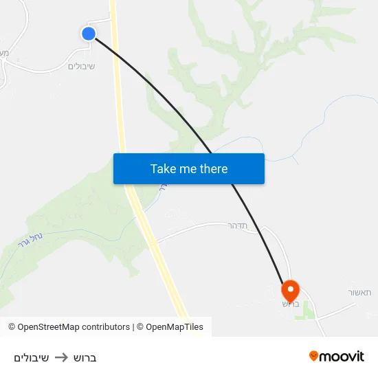שיבולים to ברוש map
