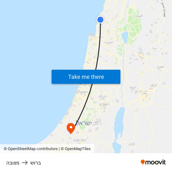 מצובה to ברוש map