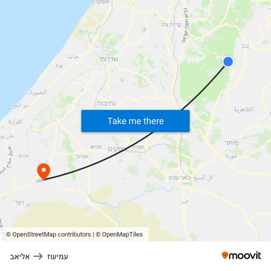 אליאב to עמיעוז map