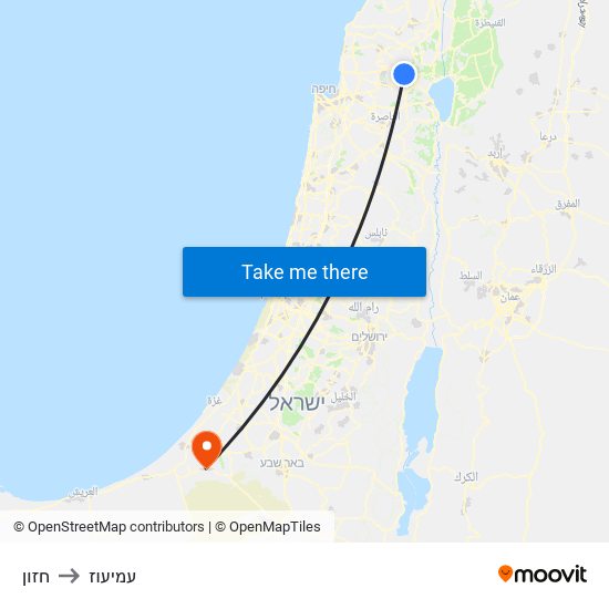 חזון to עמיעוז map