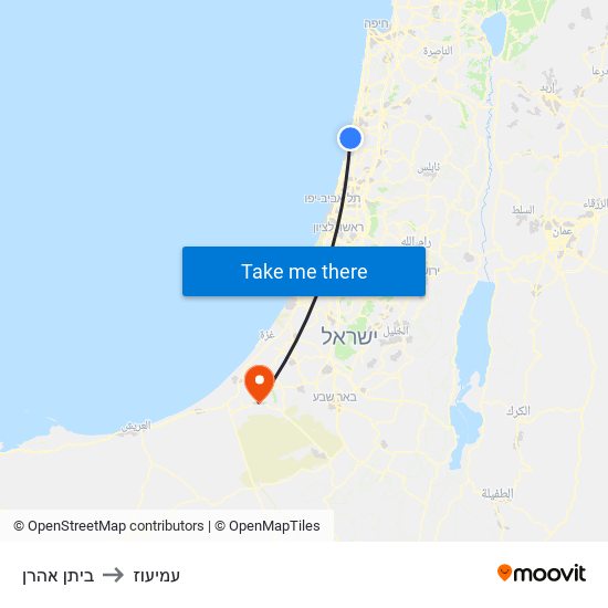 ביתן אהרן to עמיעוז map