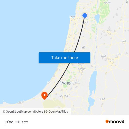 סח'נין to דקל map