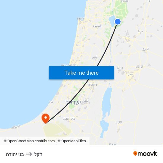 בני יהודה to דקל map