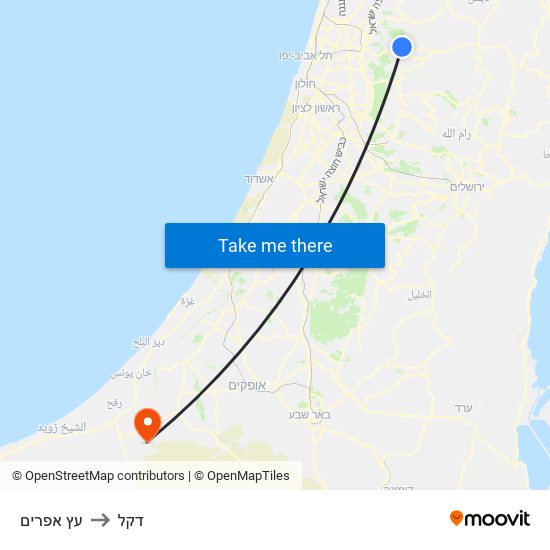 עץ אפרים to דקל map