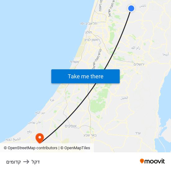 קדומים to דקל map