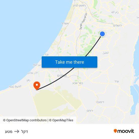 מטע to דקל map