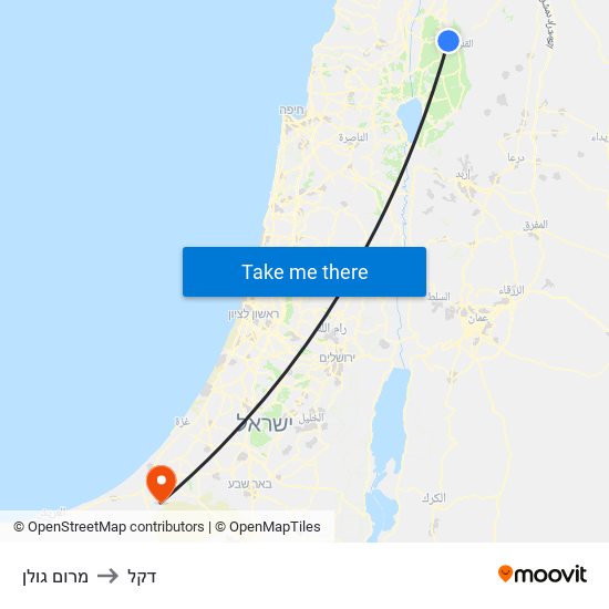 מרום גולן to דקל map