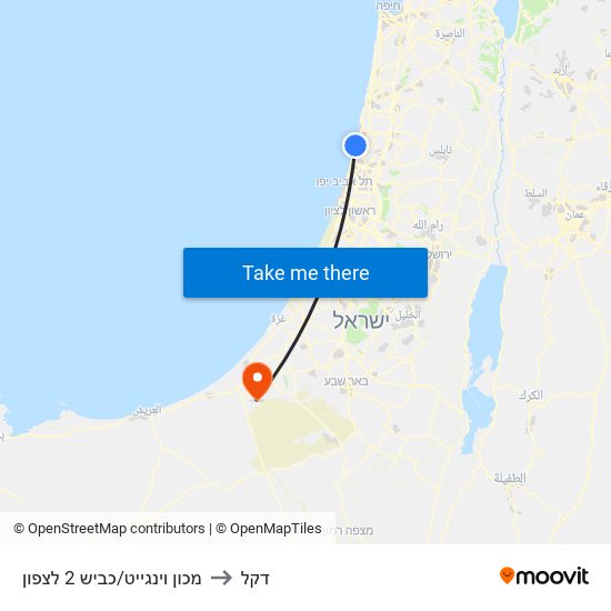 מכון וינגייט/כביש 2 לצפון to דקל map