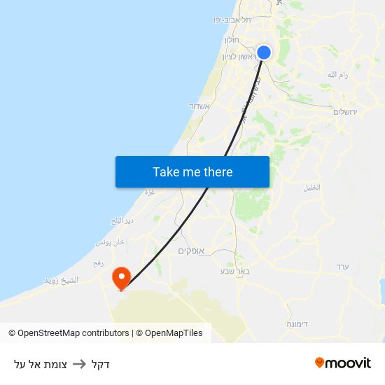 צומת אל על to דקל map