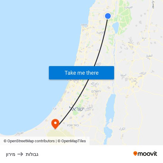 מירון to גבולות map