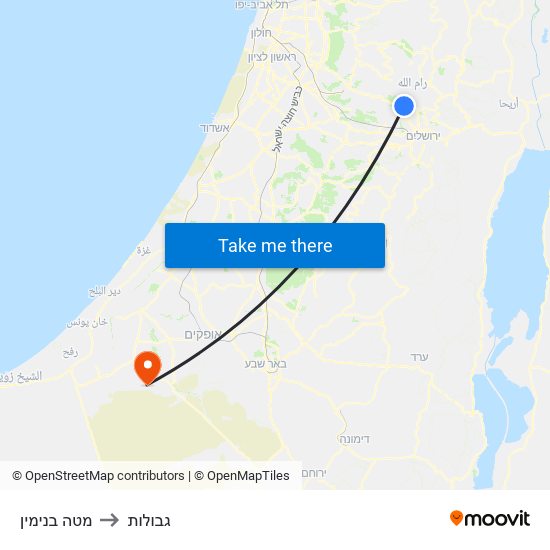 מטה בנימין to גבולות map