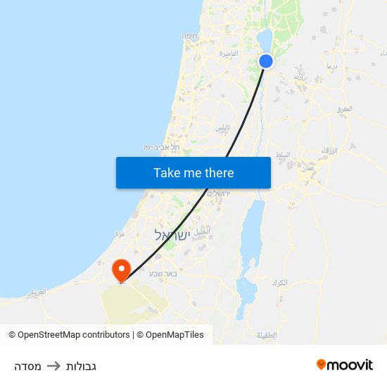 מסדה to גבולות map