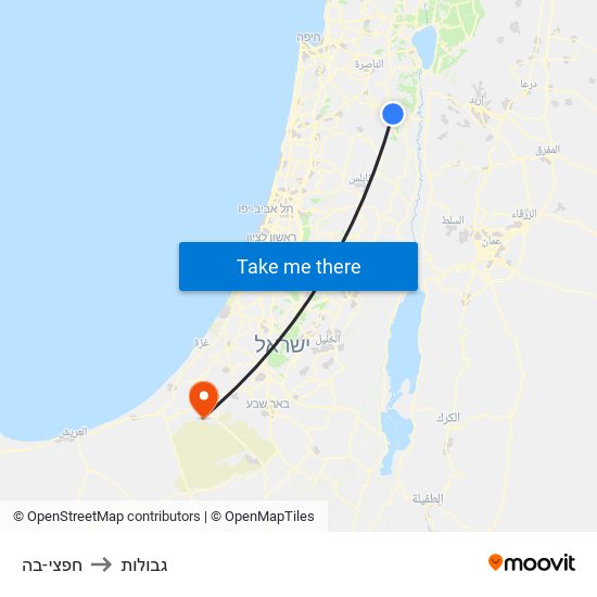 חפצי-בה to גבולות map