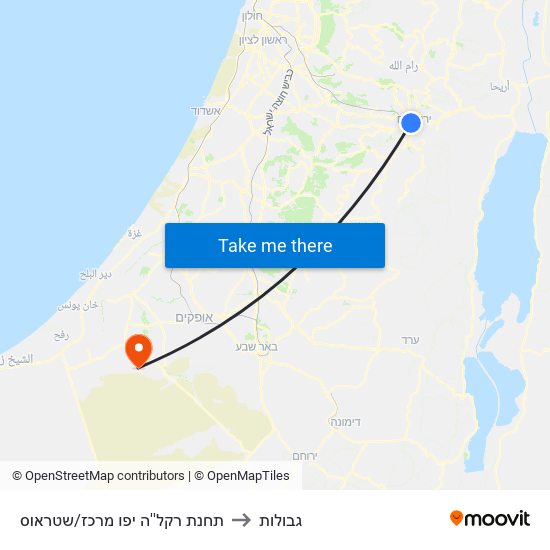 תחנת רקל''ה יפו מרכז/שטראוס to גבולות map