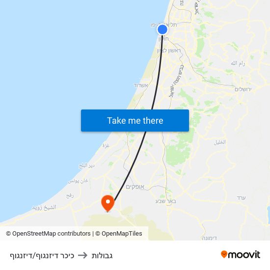 כיכר דיזנגוף/דיזנגוף to גבולות map