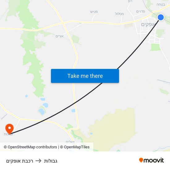 רכבת אופקים to גבולות map