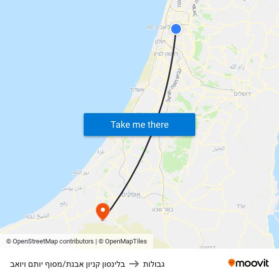 בלינסון קניון אבנת/מסוף יותם ויואב to גבולות map