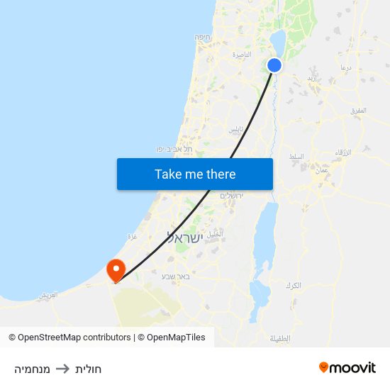 מנחמיה to חולית map