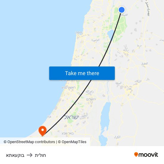 בוקעאתא to חולית map