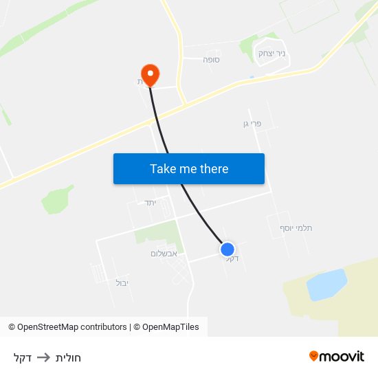 דקל to חולית map