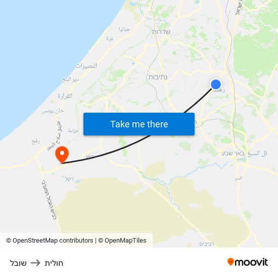 שובל to חולית map