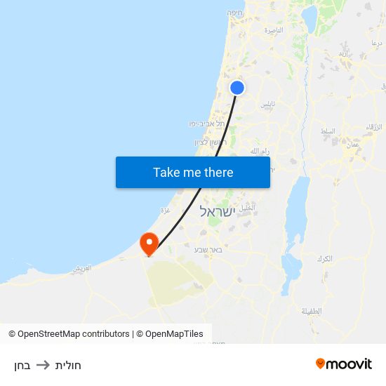 בחן to חולית map