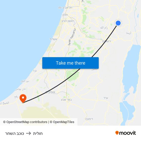 כוכב השחר to חולית map