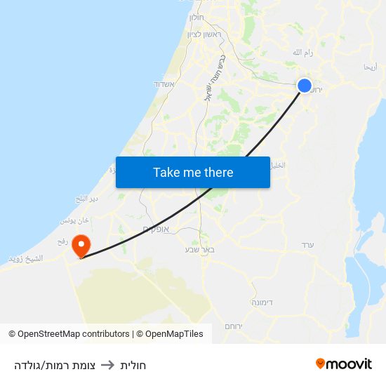 צומת רמות/גולדה to חולית map