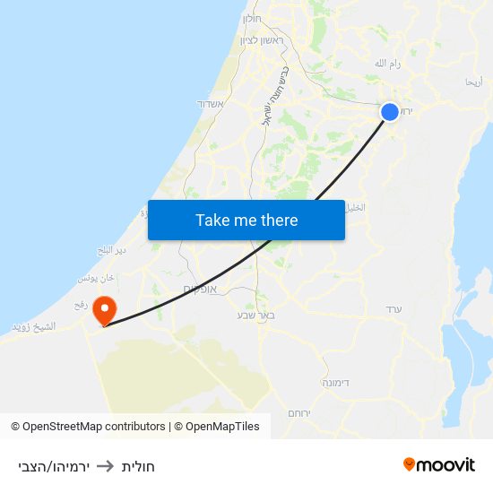 ירמיהו/הצבי to חולית map