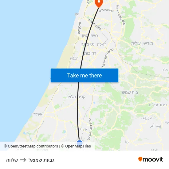 שלווה to גבעת שמואל map