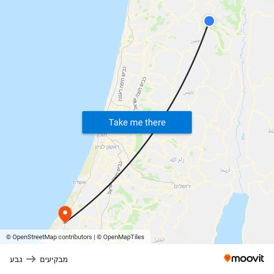 גבע to מבקיעים map