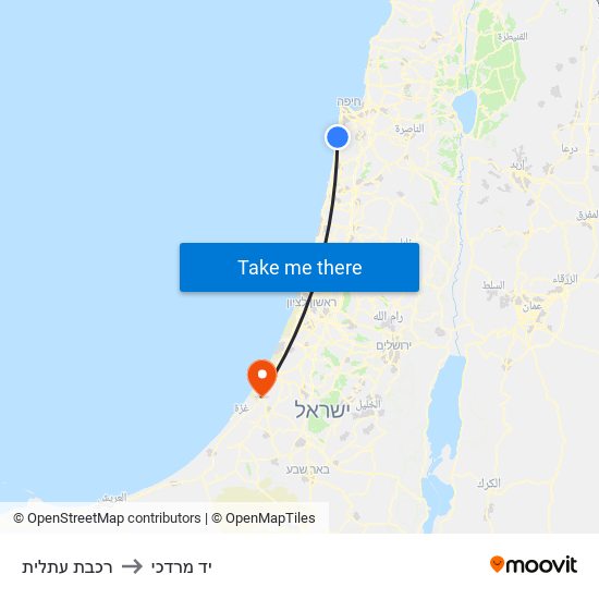 רכבת עתלית to יד מרדכי map