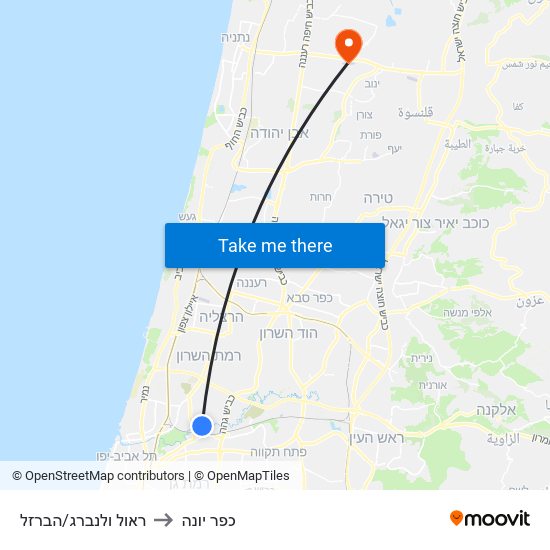 ראול ולנברג/הברזל to כפר יונה map