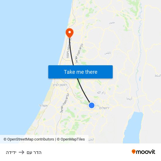 ידידה to הדר עם map