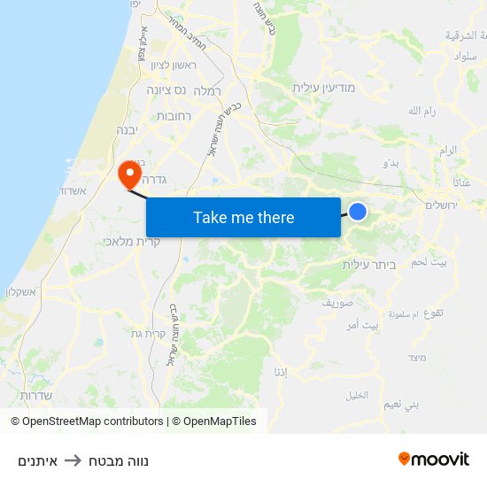 איתנים to נווה מבטח map