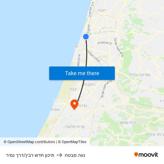 תיכון חדש רבין/דרך נמיר to נווה מבטח map